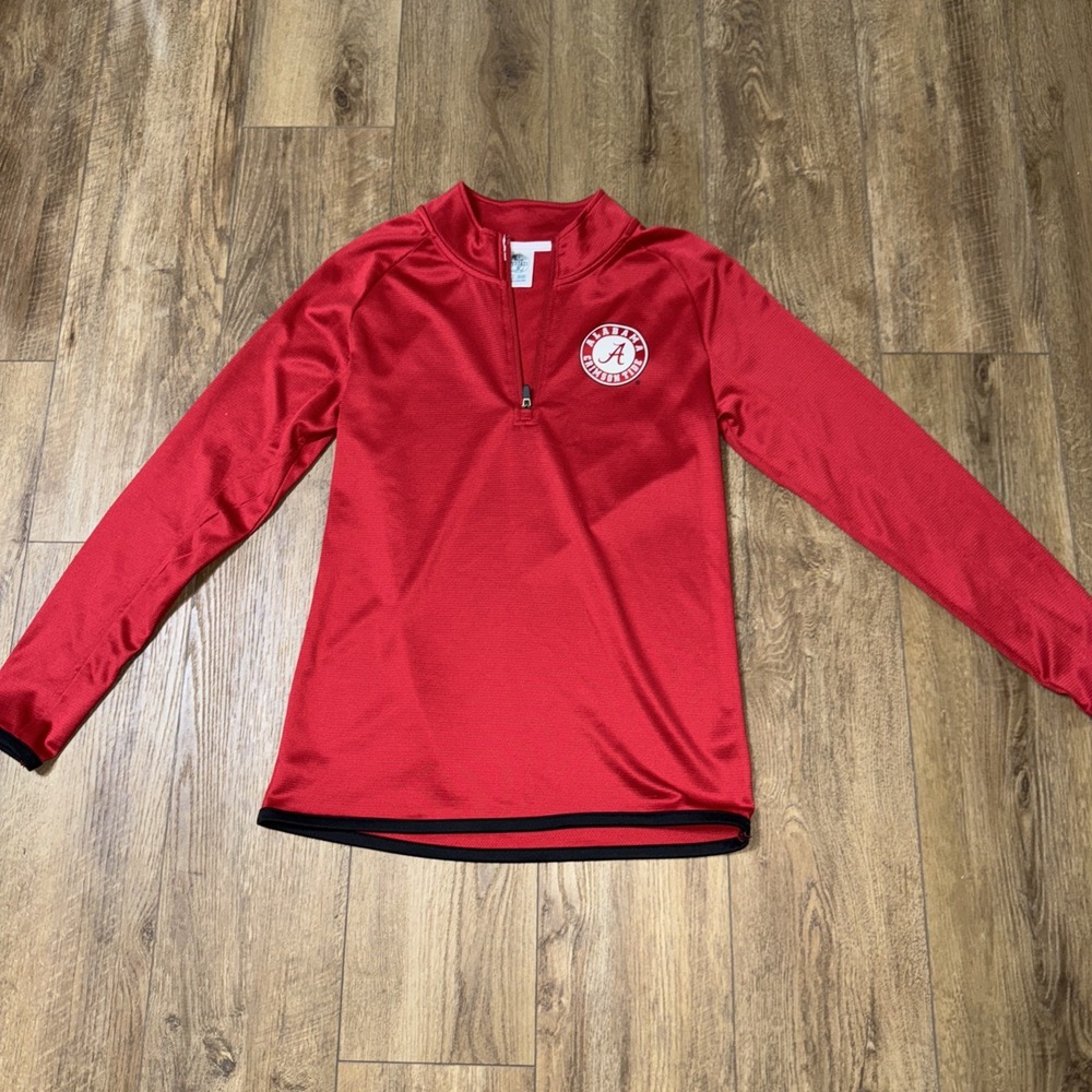 alabama crimson tide Long Sleeve Pull Over sz small football quarterzip